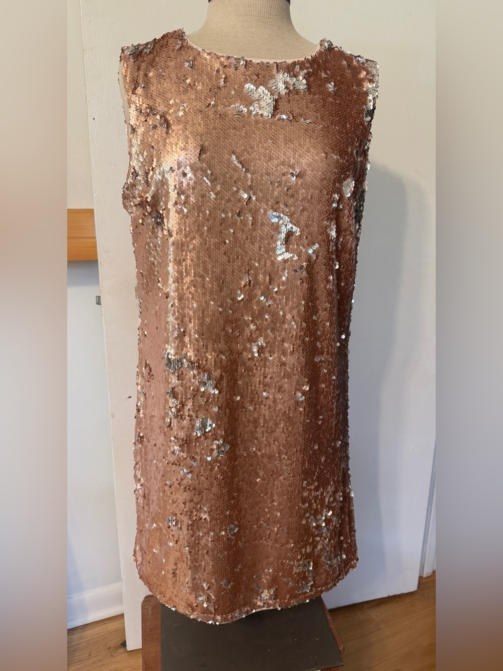 Stunning Vintage Find! Forever 21 Cream & Rose Gold Contemporary Party Dress.